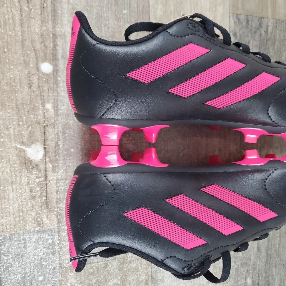 Adidas Goletto VIII FG Kids Shoes Sz 6 Black Pink Leather Lace-Up Soccer Cleats